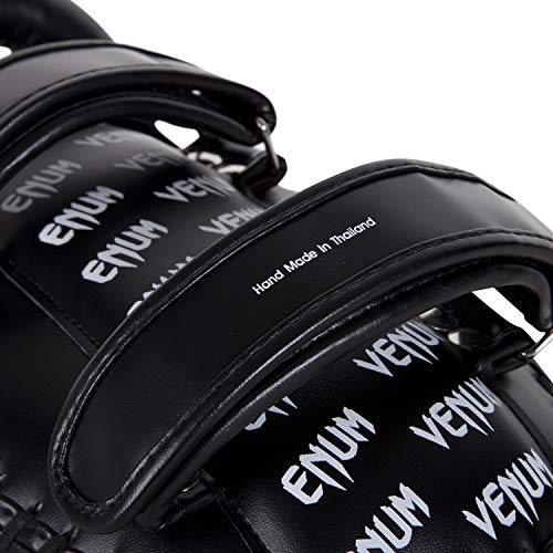 Venum "Light" Pair Skintex Leather Kick Pad, Black/Ice - Image 3