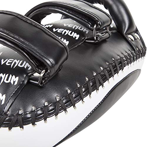 Venum "Light" Pair Skintex Leather Kick Pad, Black/Ice - Image 2