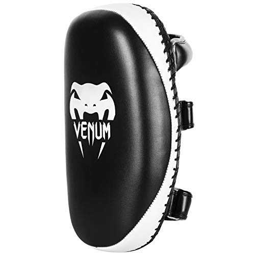 Venum "Light" Pair Skintex Leather Kick Pad, Black/Ice - Image 1