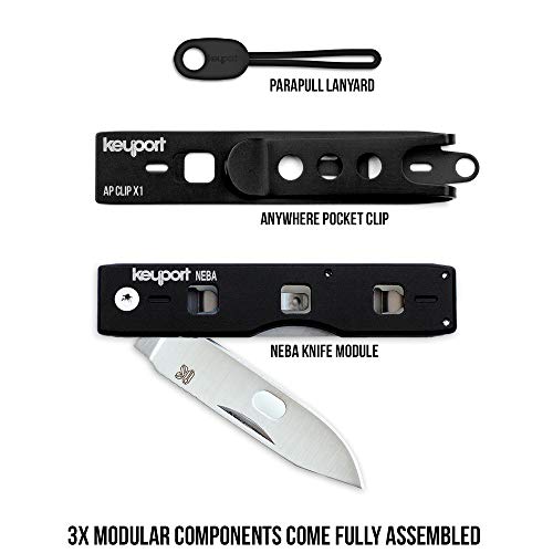 Keyport سكين كيبورت ميني القابلة للطي مع مشبك جيب - سكين جيب مدمج EDC بشفرة 8Cr13MoV - تصميم قابل للتعديل ومخصص لخيارات الحمل اليومي - فكرة هدية رائعة للرجال NEBA سكين الجيب - Image 3