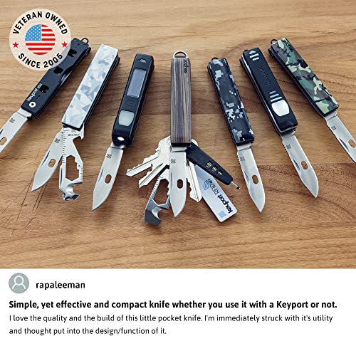 Keyport سكين كيبورت ميني القابلة للطي مع مشبك جيب - سكين جيب مدمج EDC بشفرة 8Cr13MoV - تصميم قابل للتعديل ومخصص لخيارات الحمل اليومي - فكرة هدية رائعة للرجال NEBA سكين الجيب - Image 2