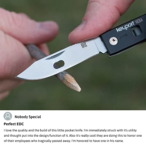 Keyport سكين كيبورت ميني القابلة للطي مع مشبك جيب - سكين جيب مدمج EDC بشفرة 8Cr13MoV - تصميم قابل للتعديل ومخصص لخيارات الحمل اليومي - فكرة هدية رائعة للرجال NEBA سكين الجيب - Image 4