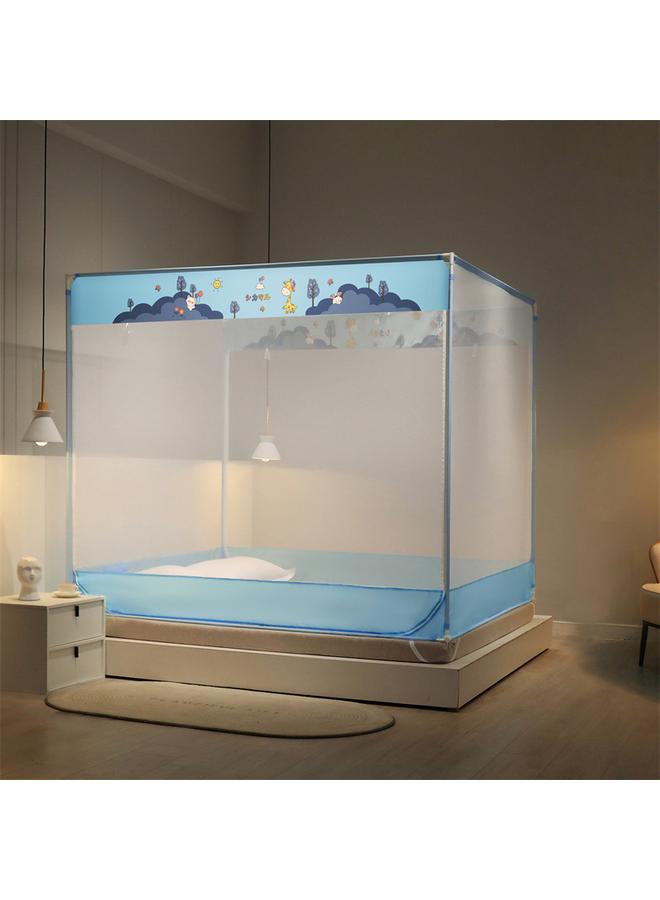 Bluejw Class A Maternal And Infant Grade Baby Anti-fall Mosquito Net Children's Household Dust-proof Thickened Full Bottom Stainless Steel Zipper Cartoon New - Image 1