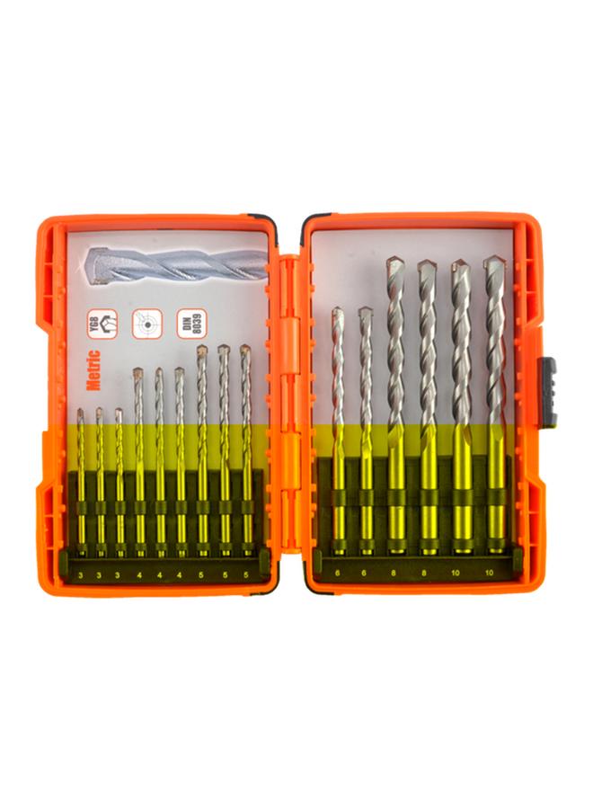 Tactix 15-Piece Break-Resistant High Carbon Steel Concrete Drill Bit Set Silver - Image 1