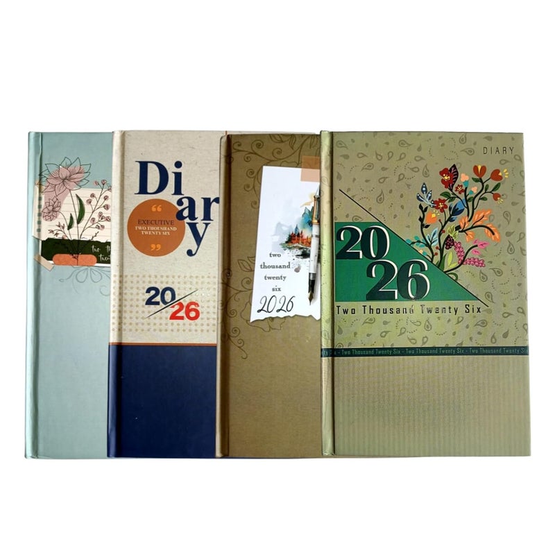 TULMAN 2026 Diary Pack of 4 Hardcover Design Everyday Notebooks (22x14 cm) with 4 Unique Looks, Best for Study Planner, Personal Journal, Business Planning & Stationery Lovers - Image 1