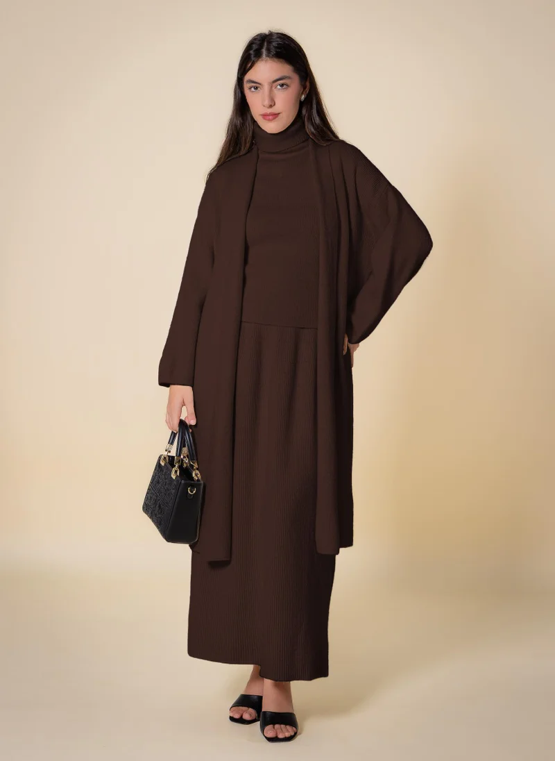 SHAPES KNITTED HIGH NECK SKIRT SET