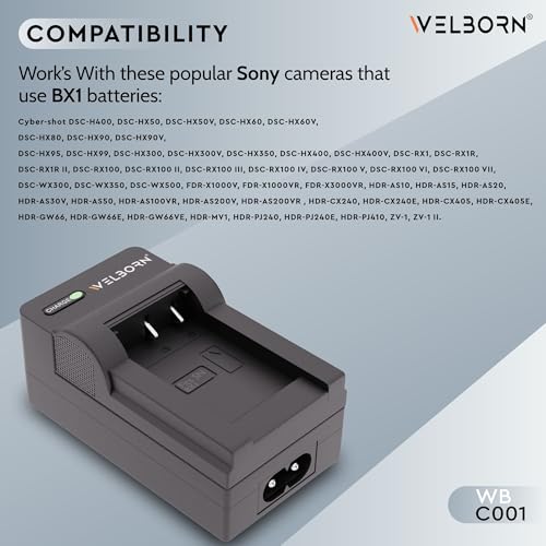 Welborn Camera Battery Fast Charger for NP-BX1/M8, DSC-HX80, HX90V, HX95, HX99, HX350, RX1, RX1R II, RX100 Camera Battery Charger - Image 4