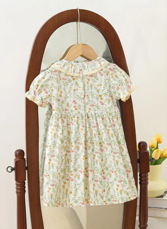 Take Two  Girls Floral Print Smocked A-Line Dress for Women | Best Price UAE