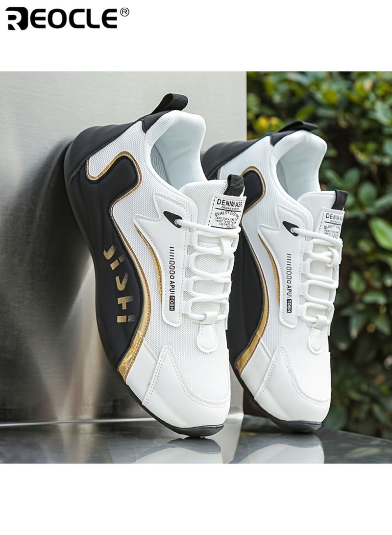 REOCLE Men's Breathable Sports Casual Skate Shoes Lightweight and Comfortable Non Slip Sole for Outdoor Sports Training Running and Daily Casual Wear - Image 3