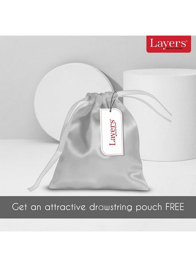 Layers Micro Satin Silky Pillow Cover Set & Drawstring Pouch (Pack of 2) |Durable Satin Pillow Cover with Envelope Closure | Luxury Satin Pillow Covers | Cozy Micro Satin Pillow Covers - 85 GSM, Gray - Image 5