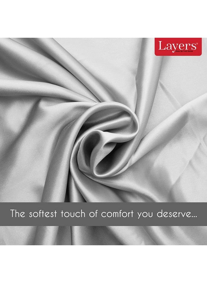 Layers Micro Satin Silky Pillow Cover Set & Drawstring Pouch (Pack of 2) |Durable Satin Pillow Cover with Envelope Closure | Luxury Satin Pillow Covers | Cozy Micro Satin Pillow Covers - 85 GSM, Gray - Image 4