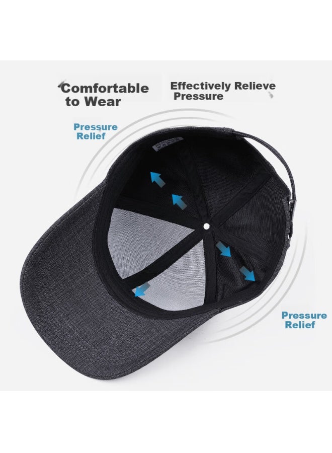 Denssyne Non-fading Non-deforming Men's Hat Four Seasons Outdoor Casual All-match Spring Summer Fashion Baseball Cap Black Hard Top - Image 1
