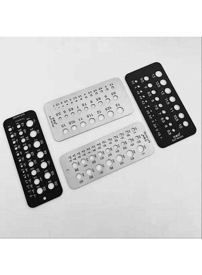 White Stainless Steel Drill Bit Gauge Dual Scale Metric Imperial Measurement Tool - Image 2