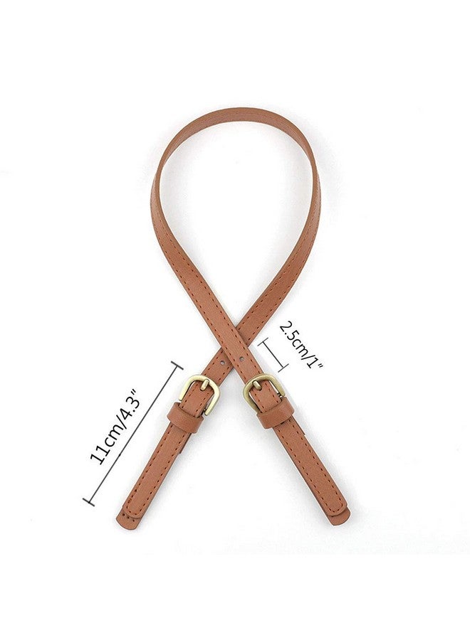 Teensery 2 Pcs 0.6 inch Sew On Wide PU Leather Purses Straps Adjustable Handbags Shoulder Bag Strap Replacement Handles Purse, Brown  - Image 2