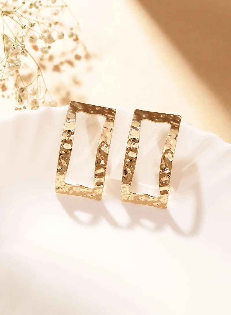 Priyaasi Plated Contemporary Geometry Style Stud Earrings