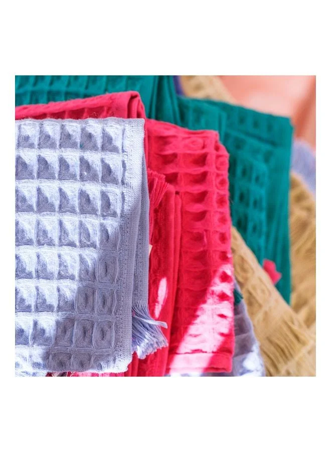 Zsa Zsa Zsu Solid Waffle Cotton Modal Face Towel 50x90 cm Blue