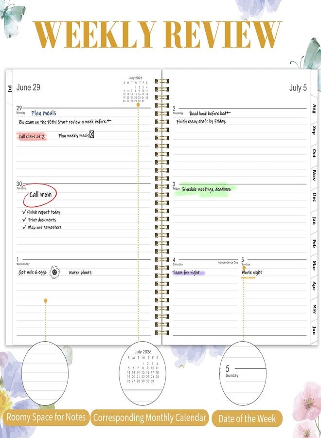 آرت فان مخطط 2026-2027 - مخطط أكاديمي 2026-2027، مقاس 8.5 × 11 بوصة، مخطط أسبوعي وشهري، من يوليو 2026 إلى يونيو 2027، مخطط تقويم مع فواصل شهرية، جيب داخلي، ورق فاخر، تجليد حلزوني مزدوج - Image 4