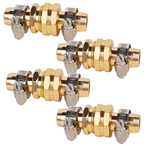 Biswing Garden Hose Repair Connector with Stainless Steel Clamps, 5/8" Barb x 3/4" GHT Thread Aluminum Water Hose Pipe Repair Kit, Female and Male Hose Connectors, 4 Pack - Image 4