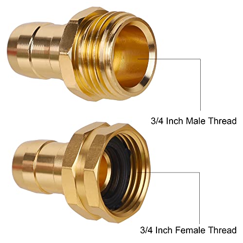 Biswing Garden Hose Repair Connector with Stainless Steel Clamps, 5/8" Barb x 3/4" GHT Thread Aluminum Water Hose Pipe Repair Kit, Female and Male Hose Connectors, 4 Pack - Image 3