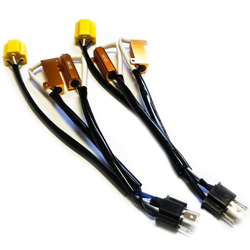 Onex H4 9003 LED Load Resistor Kit 50W 8ohm Headlight Bulb Relay Harness Adapter Anti Flicker Error Decoder Warning Canceller - Image 2