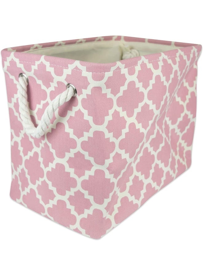 DII Polyester Container with Handles Lattice Storage Bin Medium Rose - Image 4