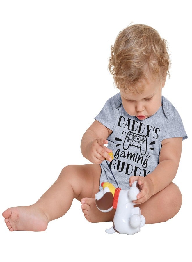 Kimoda Daddys Infant Unisex Baby Bodysuit Cute Letter Short Sleeve One Piece Romper Funny Letter Print Daddy'S Gaming Buddy - Image 5