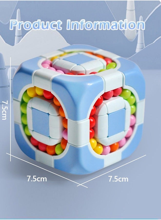 GROIC - Magic Cube 3x3 Rotating 2 in 1 Bean Children's Educational Puzzle Decompression Shaped Fingertips Creative Toys, Toys - Image 1