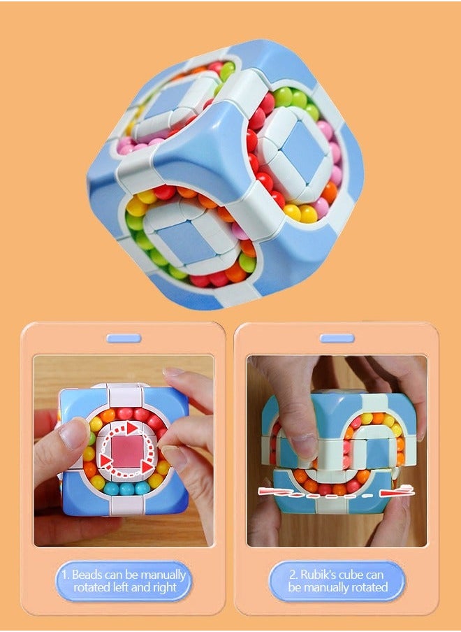 GROIC Magic Cube 3x3 Rotating 2 in 1 Bean Children's Educational Puzzle Decompression Shaped Fingertips Creative Toys, Toys  - Image 5