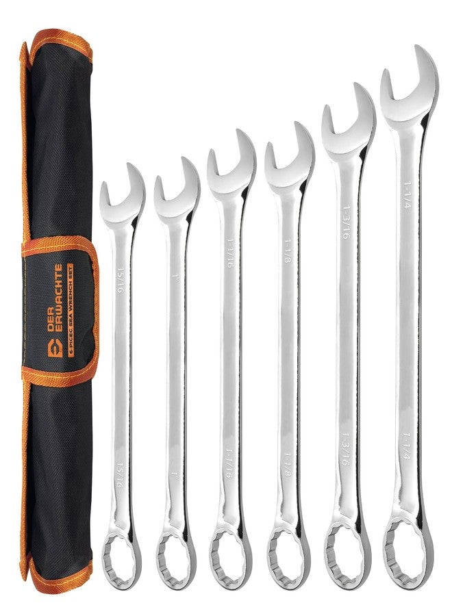 Der Erwachte Large Wrench Set with Rolling Pouch, SAE, 6-Piece, 15/16″, 1″, 1-1/16″, 1-1/8″, 1-3/16″, 1-1/4″, 12 Point, Chrome Vanadium Steel - Image 1
