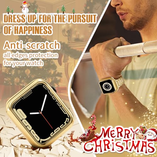 top4cus 42mm Case Soft Flexible Lightweight Anti-Scratch Overall Protective 42mm Iwatch Waterproof Cover Case Shiny Workout Shockproof Bumper Compatible with Apple Watch Series 11/10 - Gold - Image 4