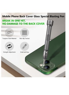Excefore Phone Blasting Pen, Back Cover Glass Battery Cover Demolition Blasting Pen, Rear Camera Disassembly Breaking Pen for iPhone 12 Pro 13 14 Pro Max, Rear Housing Cover Removal Tool, Silver  - Image 2