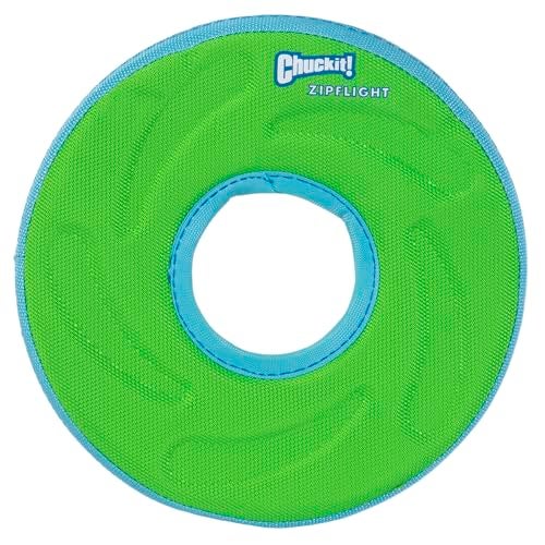 Chuckit Amphibious ZipFlight Floating and Flying Disc Dog Toy Medium 85 Assorted Colors Orange And BlueGreen and Blue - Image 1
