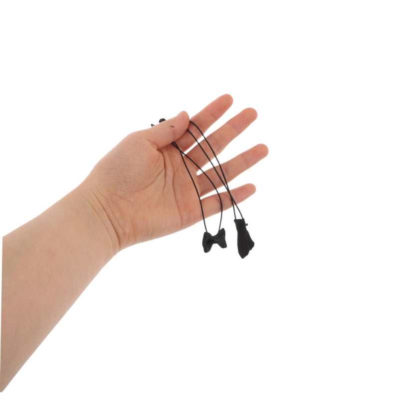 2Pcs Doll Necktie And Bowtie Set Solid Color Soft Tie Dress Up Wardrobe Accessories - Image 5