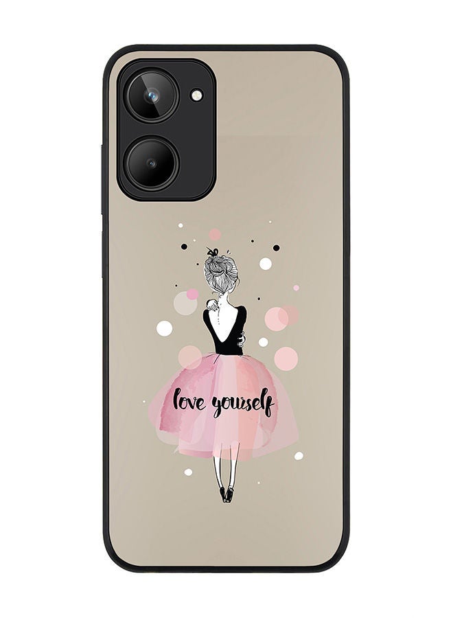 Stylizedd Rugged Black edge case for Realme 10 4G Slim fit Soft Case Flexible Rubber Edges Anti Drop TPU Gel Thin Cover -  Love Yourself - Image 1