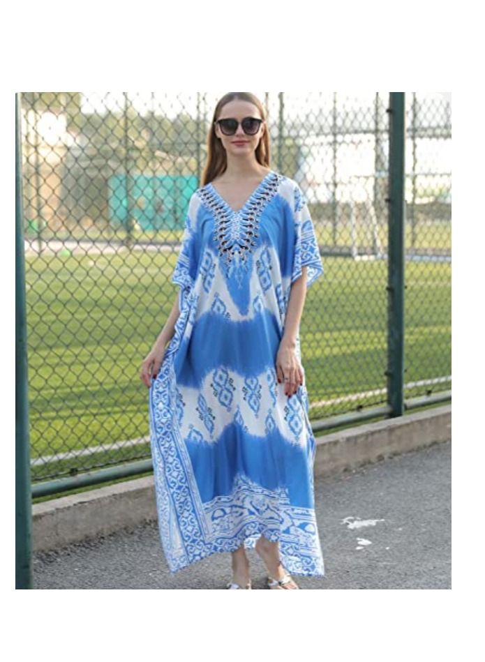 Women's long dress,, beach bathing suit, long gown dress, suitable for comfortable family or beach outing - Image 5