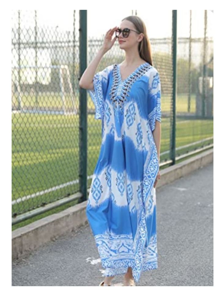 Women's long dress,, beach bathing suit, long gown dress, suitable for comfortable family or beach outing - Image 3