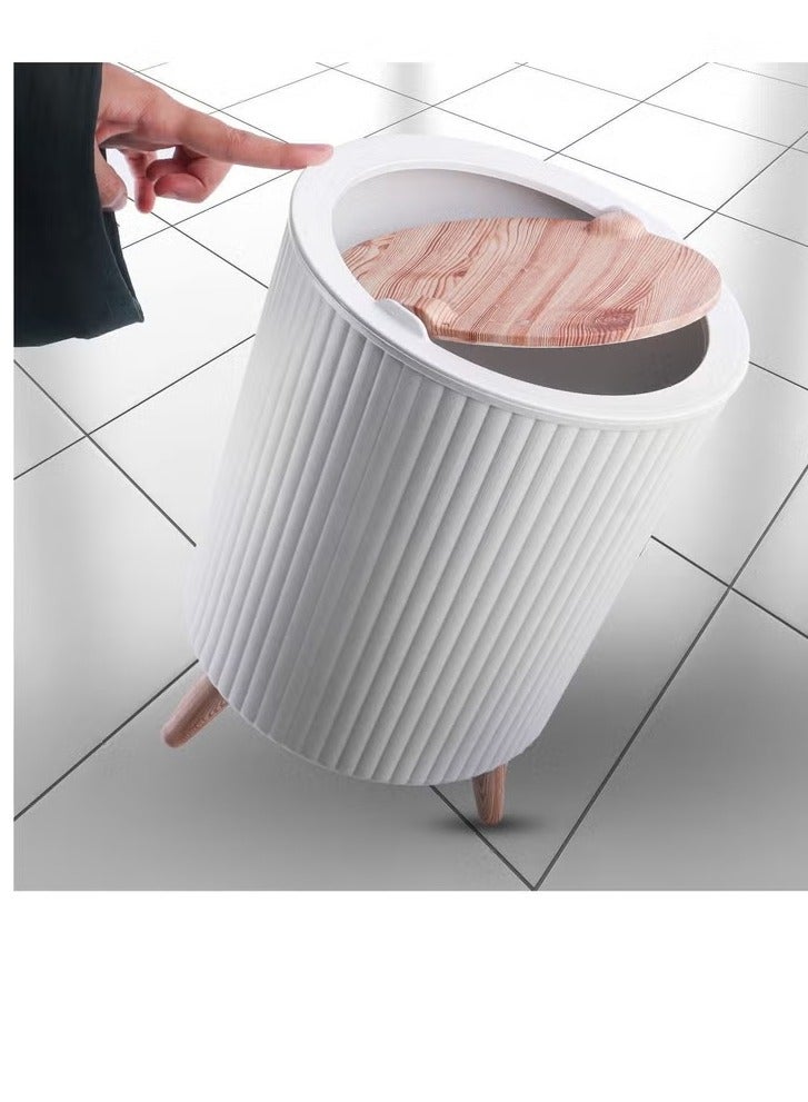 سلة مهملات وسلة نفايات بغطاء – سلة ديكورية منزلية من البلاستيك لتنظيم المنزل، قطعة أثاث زخرفية عملية لحفظ القمامة والأوساخ، مناسبة للمطبخ، الحمام، غرفة النوم والمكتب، تصميم أنيق، قوية وسهلة التنظيف، متعددة الاستخدامات، سلة عملية وعصرية – متعدد الألوان - Image 3