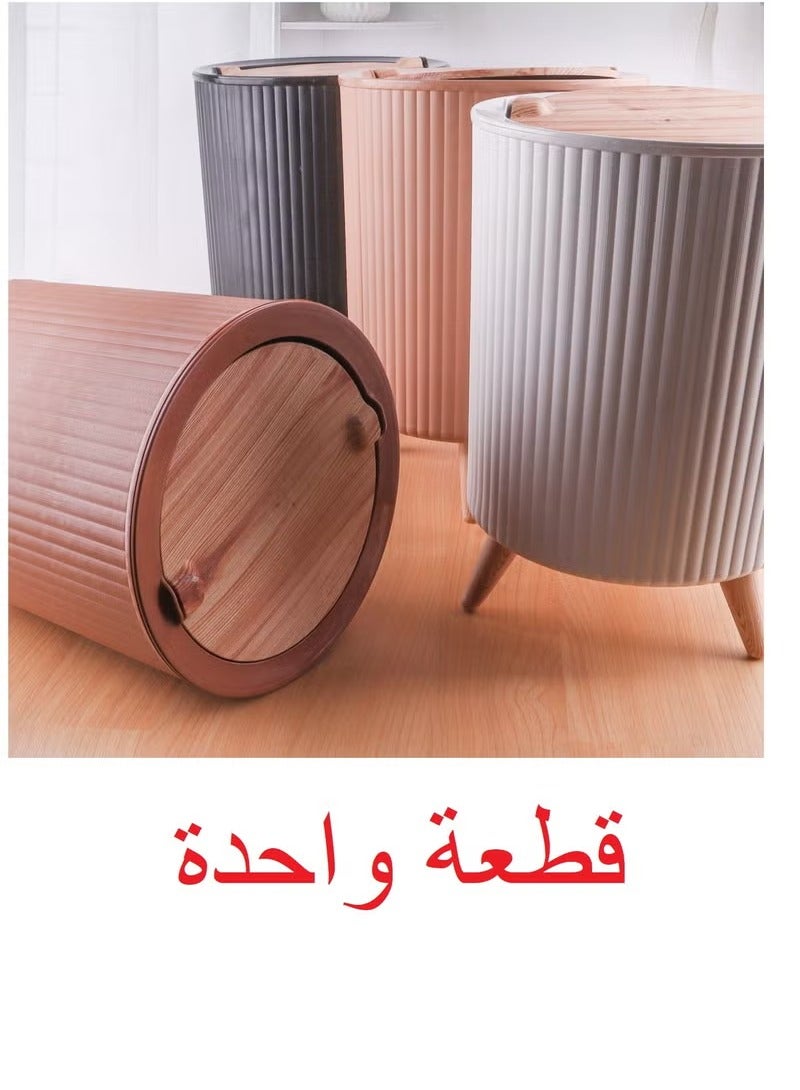 سلة مهملات وسلة نفايات بغطاء – سلة ديكورية منزلية من البلاستيك لتنظيم المنزل، قطعة أثاث زخرفية عملية لحفظ القمامة والأوساخ، مناسبة للمطبخ، الحمام، غرفة النوم والمكتب، تصميم أنيق، قوية وسهلة التنظيف، متعددة الاستخدامات، سلة عملية وعصرية – متعدد الألوان - Image 4