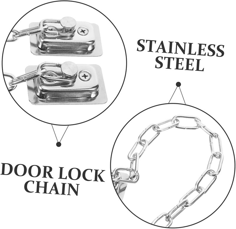 Stainless Steel Window Lock Chain Security Latch Easy Installation Home Office School Use - Image 5