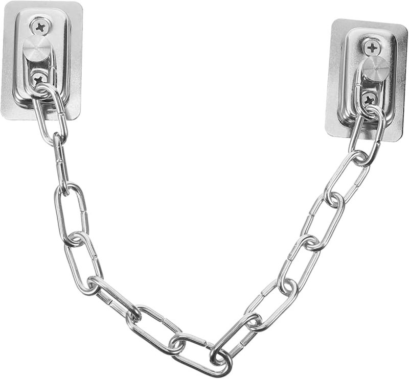 Stainless Steel Window Lock Chain Security Latch Easy Installation Home Office School Use - Image 1