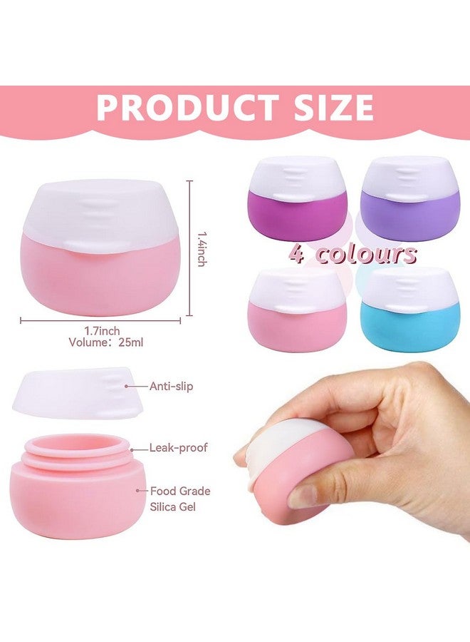 maycreate MAYCREATE® 4Pcs Silicon Cream Jar, 20ml Mini Cosmetic Silicone Cream Jars with Lids, Refillable Leak-proof Travel Dispenser for Makeup Face Body Hand Cream - BPA-Free, Easy to Clean  - Image 2