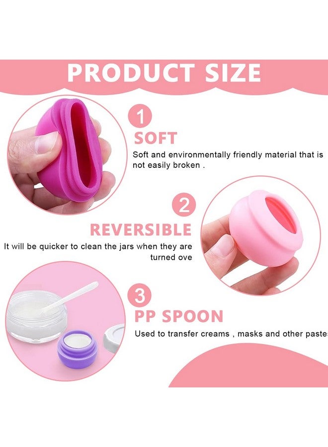 maycreate MAYCREATE® 4Pcs Silicon Cream Jar, 20ml Mini Cosmetic Silicone Cream Jars with Lids, Refillable Leak-proof Travel Dispenser for Makeup Face Body Hand Cream - BPA-Free, Easy to Clean  - Image 3