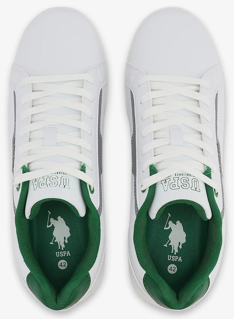 U.S. Polo Assn. white Men's White Casual Lace-Up Sneakers, Lightweight Shoes for Everyday Wear for Men | Best Price UAE