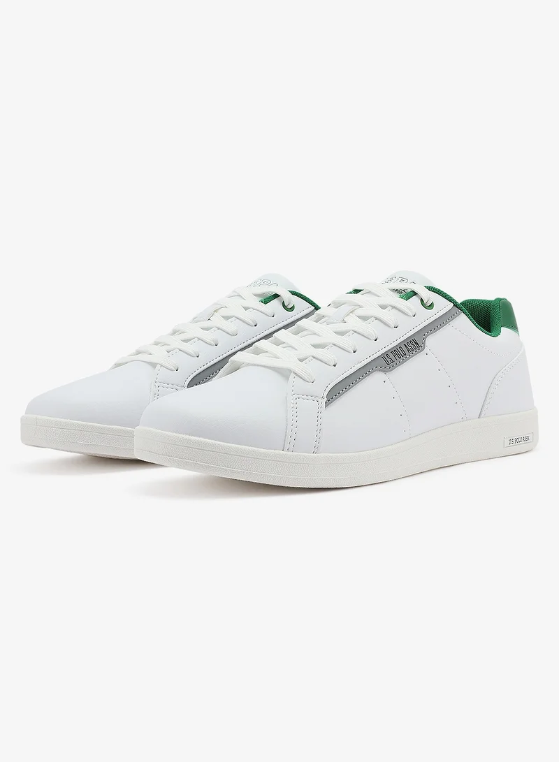 U.S. Polo Assn. white Men's White Casual Lace-Up Sneakers, Lightweight Shoes for Everyday Wear for Men | Best Price UAE