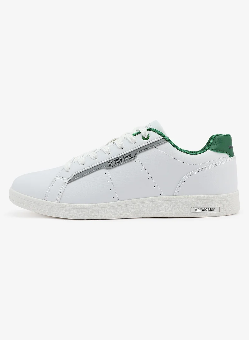 U.S. Polo Assn. white Men's White Casual Lace-Up Sneakers, Lightweight Shoes for Everyday Wear for Men | Best Price UAE