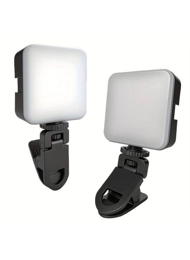 مشبك على شكل حرف U أسود للإضاءة المحمولة للهواتف وأجهزة الكمبيوتر المحمولة والأجهزة اللوحية ومكالمات الفيديو - Image 1