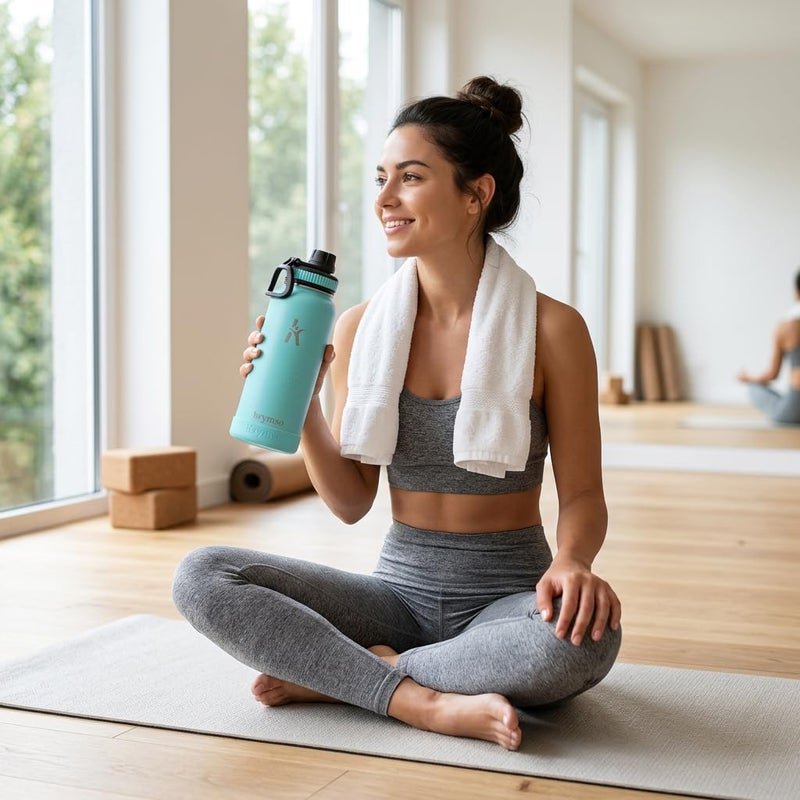 KRYMSO 950ml Stainless Steel Water Bottle, Insulated Thermos Flask, Leakproof, BPA-Free, Gym (Turquoise) - Image 3