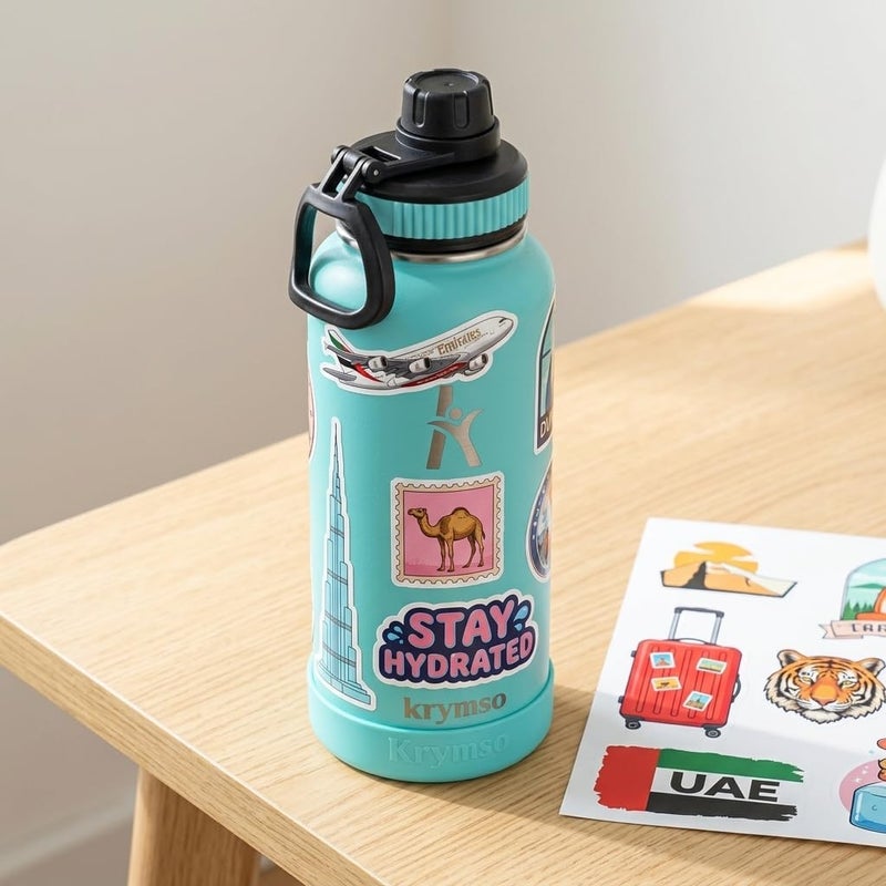 KRYMSO 950ml Stainless Steel Water Bottle, Insulated Thermos Flask, Leakproof, BPA-Free, Gym (Turquoise) - Image 5