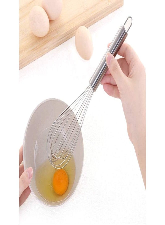 Cake Decor Stainless Steel 10 inch Hand Whisk Egg Beater Kitchen Blender Stainless Steel Ball Whisk - Image 5