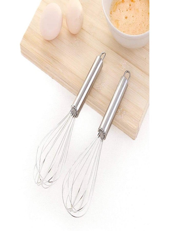 Cake Decor Stainless Steel 10 inch Hand Whisk Egg Beater Kitchen Blender Stainless Steel Ball Whisk - Image 4